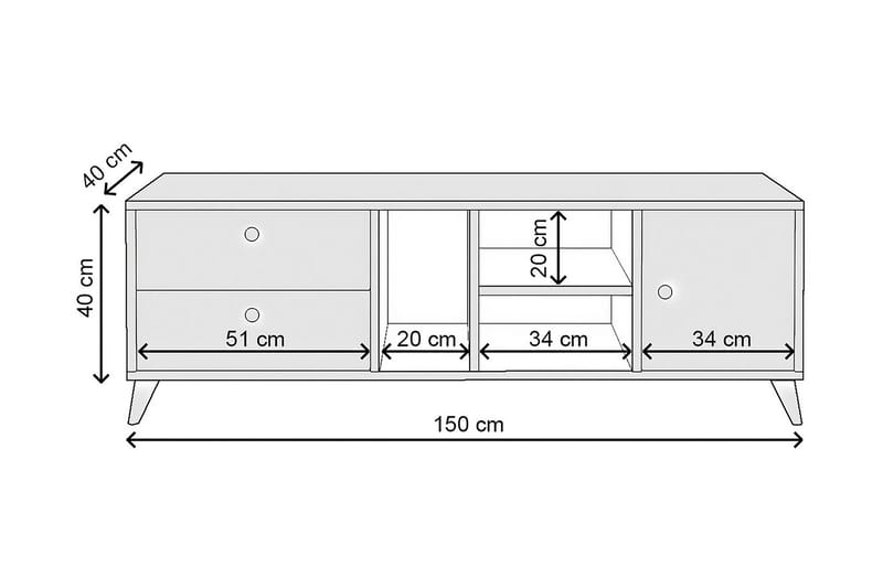 FAMRON Tv-bänk 150 cm Natur - Möbler - Vardagsrum - Tv-möbler & mediamöbler - Tv-bänkar