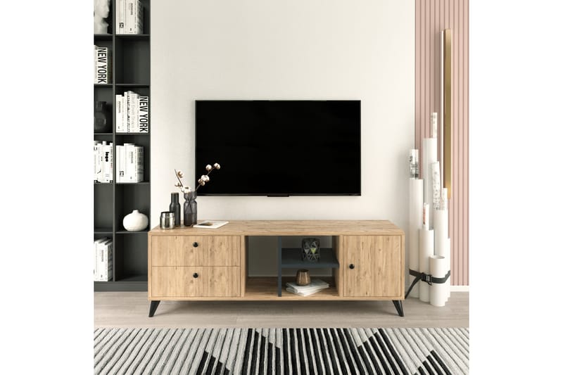FAMRON Tv-bänk 150 cm Natur - Möbler - Vardagsrum - Tv-möbler & mediamöbler - Tv-bänkar