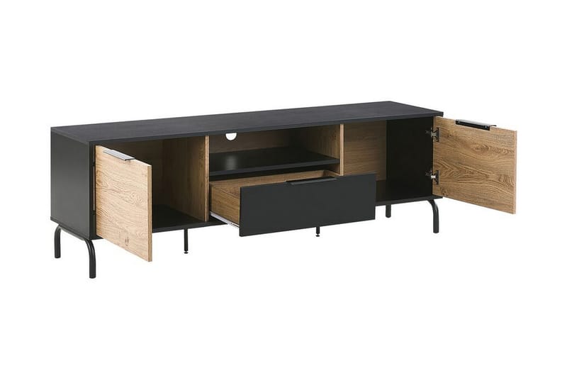 FINCHLEY TV-bänk 160x41 cm Svart/Ljusbrun - Möbler - Vardagsrum - Tv-möbler & mediamöbler - Tv-bänkar
