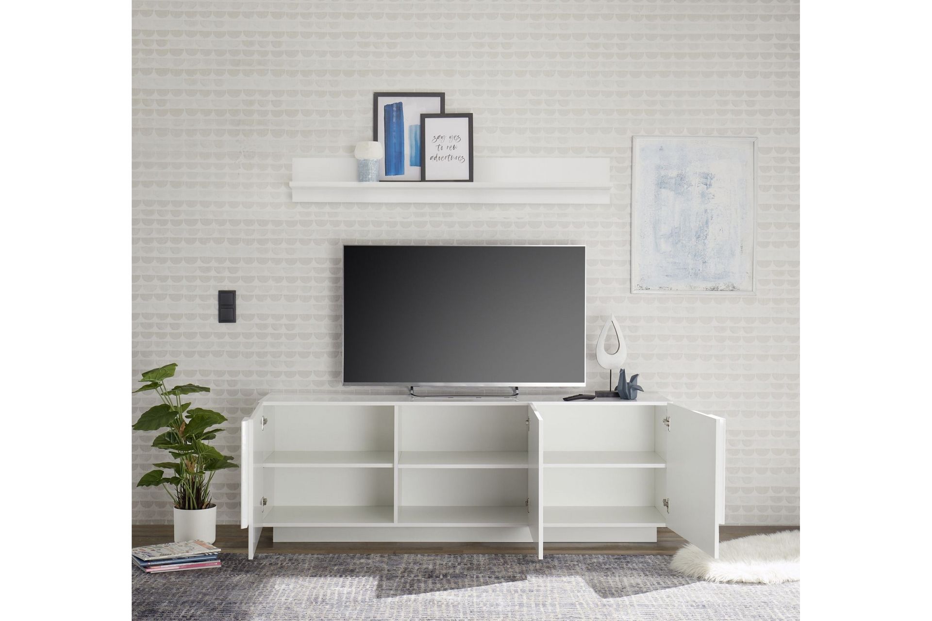 FREGA Tv-bänk 182 cm Vit - Möbler - Vardagsrum - Tv-möbler & mediamöbler - Tv-bänkar