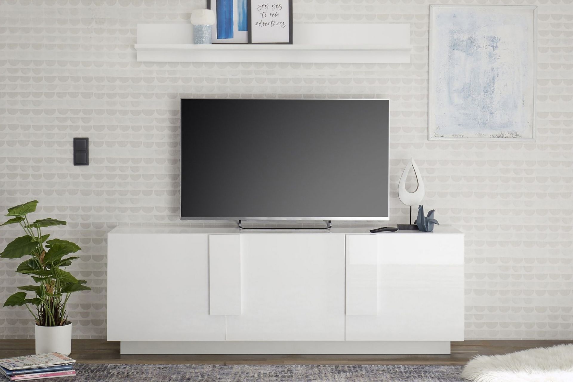 FREGA Tv-bänk 182 cm Vit - Möbler - Vardagsrum - Tv-möbler & mediamöbler - Tv-bänkar
