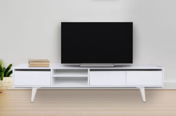 Fresenborg Golvstående TV Bänk 180 cm med Förvaring i Målat Trä - Vit - Möbler - Vardagsrum - Tv-möbler & mediamöbler - Tv-bänkar