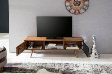Gateau Golvstående TV Bänk 140 cm med Förvaring i Ljust Trä - Brun - Möbler - Vardagsrum - Tv-möbler & mediamöbler - Tv-bänkar