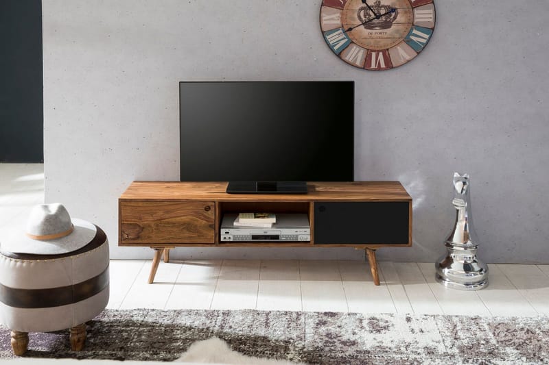 Gateau Golvstående TV Bänk 140 cm med Förvaring i Ljust Trä - Brun - Möbler - Vardagsrum - Tv-möbler & mediamöbler - Tv-bänkar