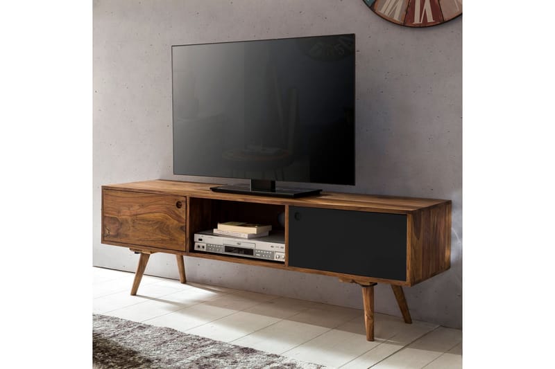 Gateau Golvstående TV Bänk 140 cm med Förvaring i Ljust Trä - Brun - Möbler - Vardagsrum - Tv-möbler & mediamöbler - Tv-bänkar