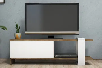 Gersby TV-Bänk 120 cm - Brun/Vit - Möbler - Vardagsrum - Tv-möbler & mediamöbler - Tv-bänkar
