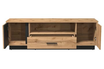 Golvstående Tv Bänk 155 cm med Förvaring i Ek - Beige - Möbler - Vardagsrum - Tv-möbler & mediamöbler - Tv-bänkar