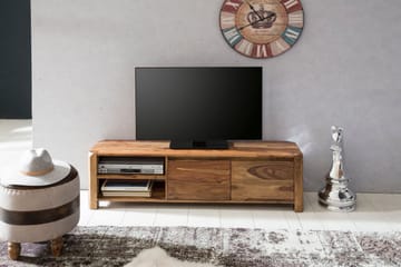 Hafsah Golvstående TV-bänk 140 cm med Förvaring i Valnöt - Brun - Möbler - Vardagsrum - Tv-möbler & mediamöbler - Tv-bänkar