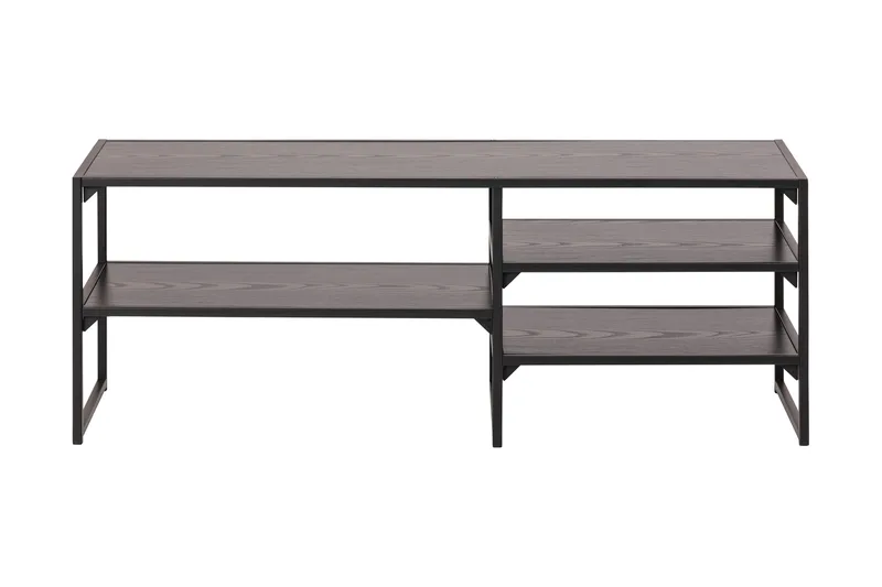 Hasslevik Tv-bänk 120 cm 3 Hyllor - Svart/Matt Svart - Möbler - Vardagsrum - Tv-möbler & mediamöbler - Tv-bänkar