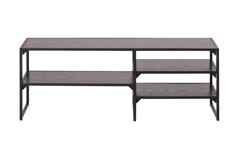 Hasslevik Tv-bänk 120 cm 3 Hyllor - Svart/Matt Svart - Möbler - Vardagsrum - Tv-möbler & mediamöbler - Tv-bänkar
