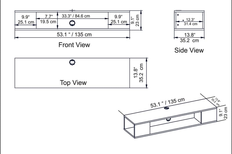 HAVIK TV-bänk 135 cm Brun - Möbler - Vardagsrum - Tv-möbler & mediamöbler - Tv-bänkar