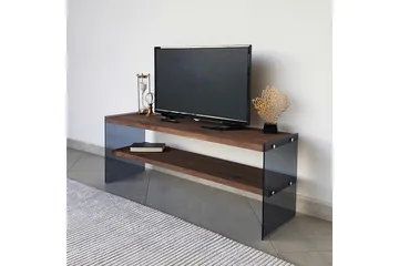 Heglar Golvstående TV Bänk 120 cm med Förvaring i Valnöt - Brun - Möbler - Vardagsrum - Tv-möbler & mediamöbler - Tv-bänkar