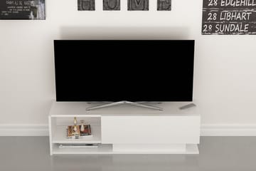 Hejde Golvstående TV Bänk 120 cm med Förvaring i Målat Trä - Vit - Möbler - Vardagsrum - Tv-möbler & mediamöbler - Tv-bänkar