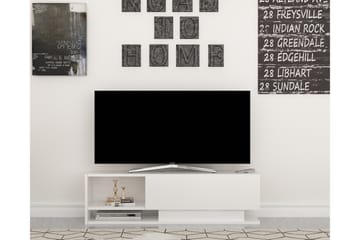 Hejde Golvstående TV Bänk 120 cm med Förvaring i Målat Trä - Vit - Möbler - Vardagsrum - Tv-möbler & mediamöbler - Tv-bänkar