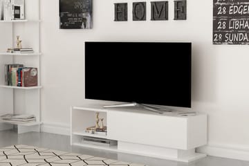 Hejde Golvstående TV Bänk 120 cm med Förvaring i Målat Trä - Vit - Möbler - Vardagsrum - Tv-möbler & mediamöbler - Tv-bänkar