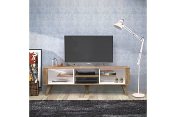 Hejde Golvstående TV Bänk 160 cm med Förvaring i Mörkt Trä - Valnötsbrun - Möbler - Vardagsrum - Tv-möbler & mediamöbler - Tv-bänkar