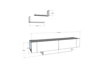 Hejde TV-Bänk 150 cm - Brun/Vit - Möbler - Vardagsrum - Tv-möbler & mediamöbler - Tv-bänkar