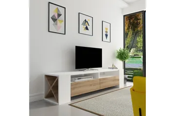 Hejde TV-Bänk 155 cm - Vit/Brun - Möbler - Vardagsrum - Tv-möbler & mediamöbler - Tv-bänkar