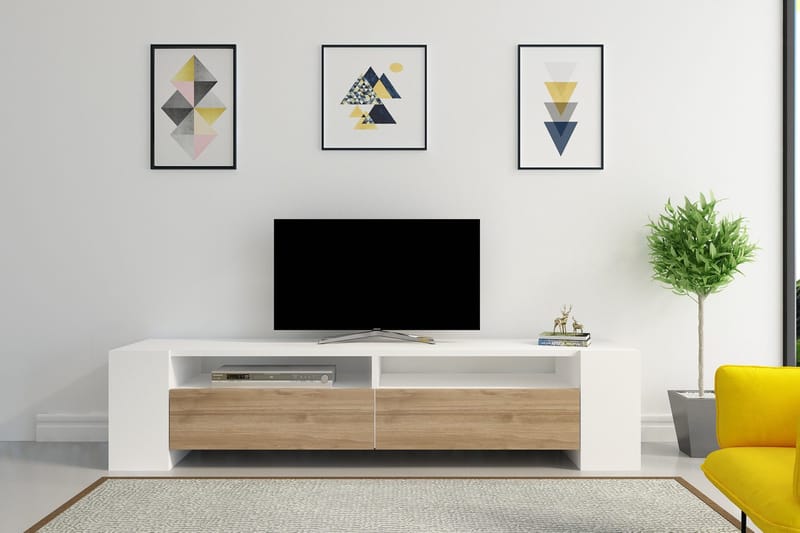 Hejde TV-Bänk 155 cm - Vit/Brun - Möbler - Vardagsrum - Tv-möbler & mediamöbler - Tv-bänkar