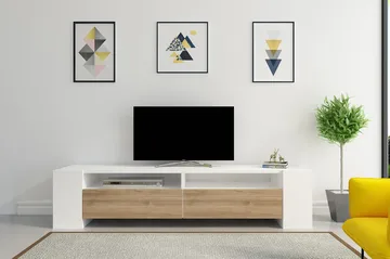 Hejde TV-Bänk 155 cm - Vit/Brun - Möbler - Vardagsrum - Tv-möbler & mediamöbler - Tv-bänkar