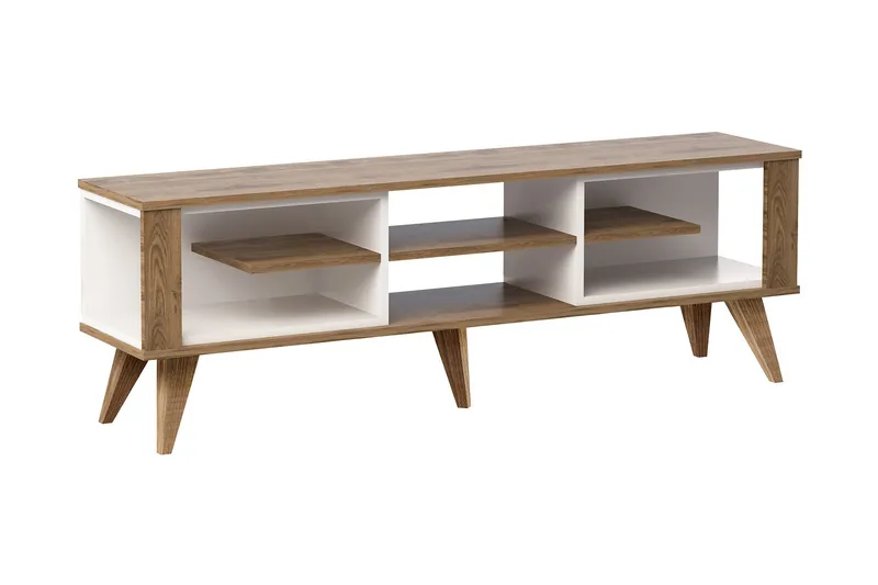 Hejde TV-Bänk 160 cm, Brun/Vit