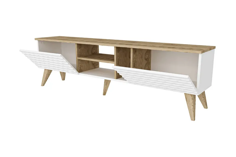 Hejde TV-Bänk 180 cm - Vit/Brun - Möbler - Vardagsrum - Tv-möbler & mediamöbler - Tv-bänkar