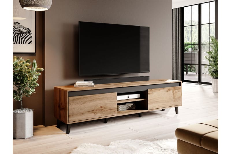 HELGESTA Tv-bänk 170 cm Natur/Antracit - Möbler - Vardagsrum - Tv-möbler & mediamöbler - Tv-bänkar
