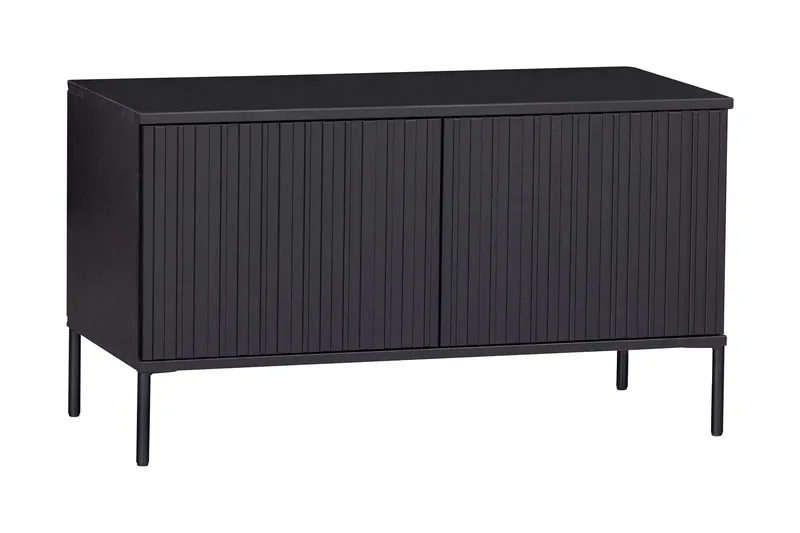 Hemlinge Golvstående TV-bänk 100 cm med Förvaring i Furu, Svart