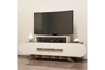 Hovdane Golvstående Tv-bänk 145 cm med Förvaring i Mörkt Trä - Vit - Möbler - Vardagsrum - Tv-möbler & mediamöbler - Tv-bänkar
