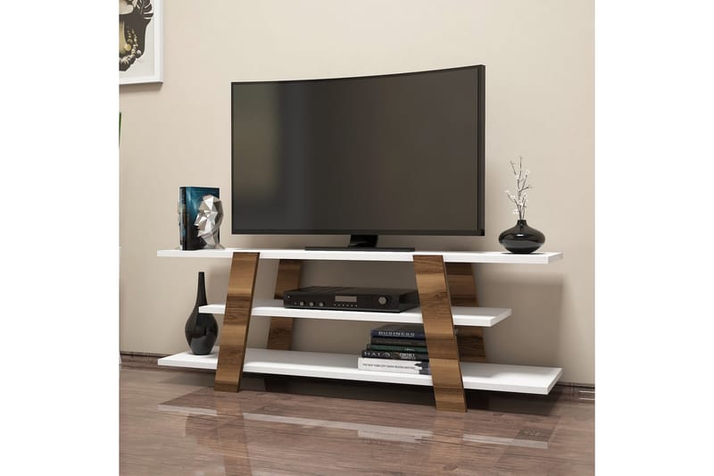 Hovdane TV-Bänk 120 cm - Brun/Vit - Möbler - Vardagsrum - Tv-möbler & mediamöbler - Tv-bänkar