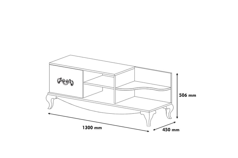 Hovdane TV-Bänk 130 cm - Vit - Möbler - Vardagsrum - Tv-möbler & mediamöbler - Tv-bänkar
