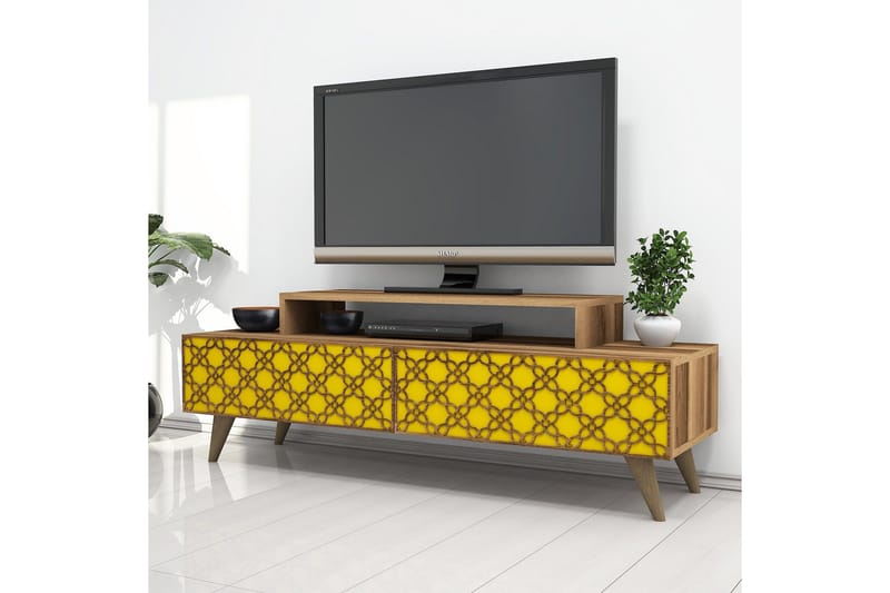 Hovdane TV-Bänk 140 cm - Brun/Gul - Möbler - Vardagsrum - Tv-möbler & mediamöbler - Tv-bänkar