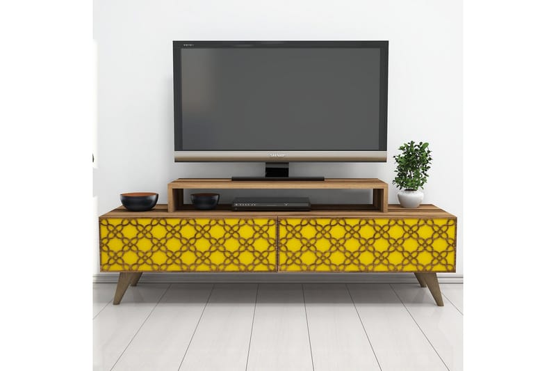 Hovdane TV-Bänk 140 cm - Brun/Gul - Möbler - Vardagsrum - Tv-möbler & mediamöbler - Tv-bänkar