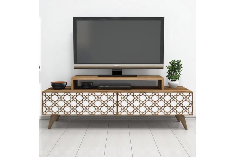 Hovdane TV-Bänk 140 cm - Brun/Vit - Möbler - Vardagsrum - Tv-möbler & mediamöbler - Tv-bänkar