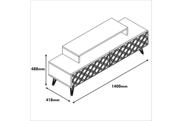 Hovdane TV-Bänk 140 cm - Brun/Vit - Möbler - Vardagsrum - Tv-möbler & mediamöbler - Tv-bänkar