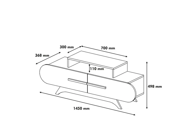 Hovdane TV-Bänk 145 cm - Brun - Möbler - Vardagsrum - Tv-möbler & mediamöbler - Tv-bänkar