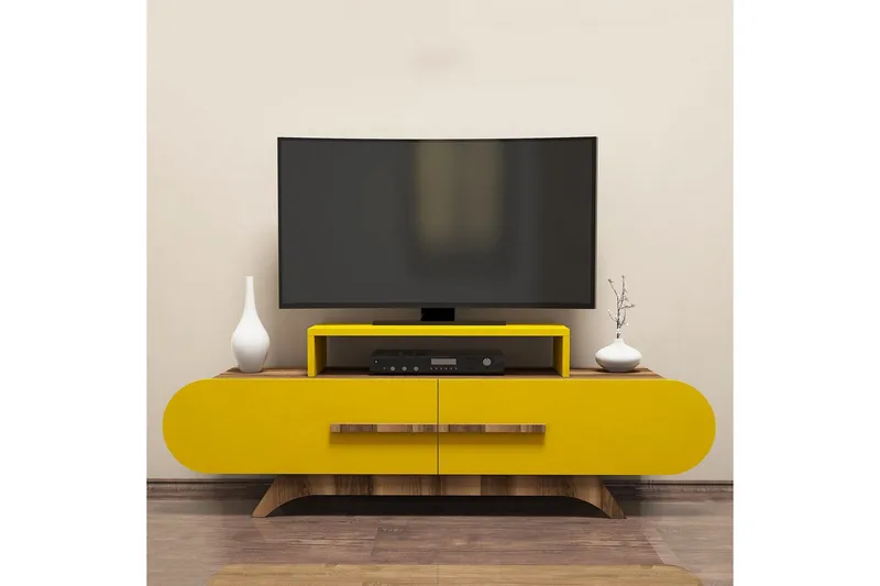 Hovdane TV-Bänk 145 cm - Brun/Gul - Möbler - Vardagsrum - Tv-möbler & mediamöbler - Tv-bänkar