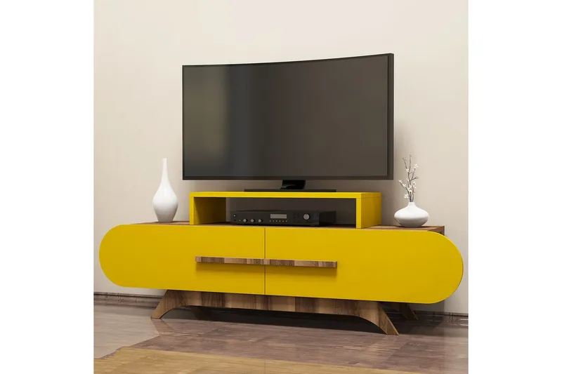 Hovdane TV-Bänk 145 cm - Brun/Gul - Möbler - Vardagsrum - Tv-möbler & mediamöbler - Tv-bänkar