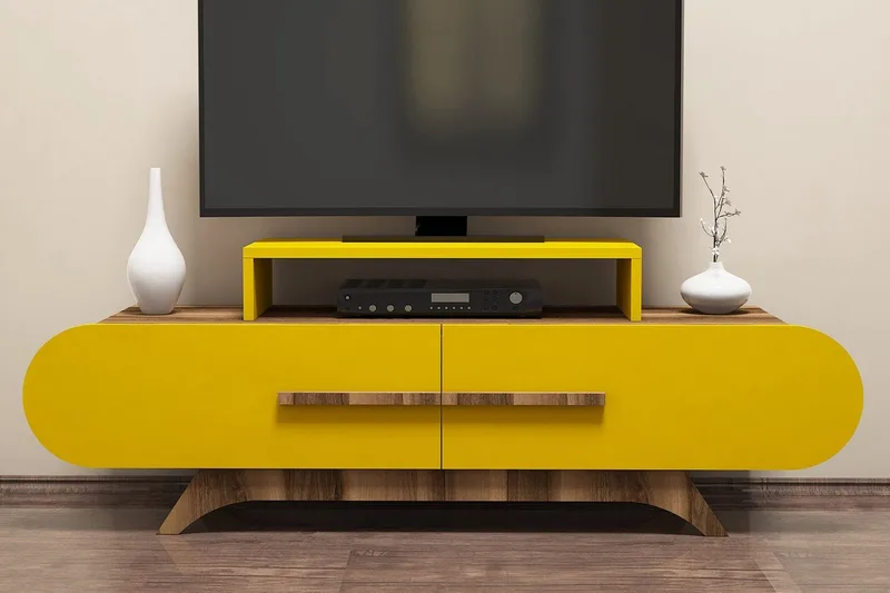 Hovdane TV-Bänk 145 cm - Brun/Gul - Möbler - Vardagsrum - Tv-möbler & mediamöbler - Tv-bänkar