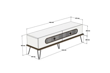 Hovdane TV-Bänk 145 cm - Vit - Möbler - Vardagsrum - Tv-möbler & mediamöbler - Tv-bänkar