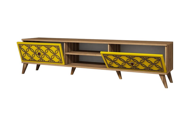 Hovdane TV-Bänk 180 cm - Brun/Gul - Möbler - Vardagsrum - Tv-möbler & mediamöbler - Tv-bänkar