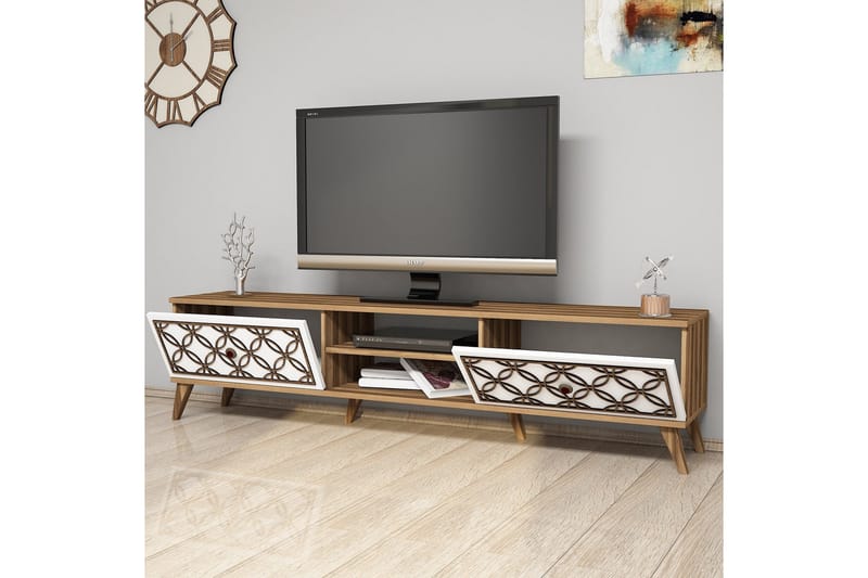 Hovdane TV-Bänk 180 cm - Brun/Vit - Möbler - Vardagsrum - Tv-möbler & mediamöbler - Tv-bänkar