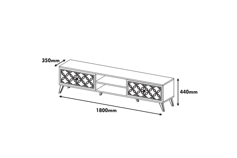Hovdane TV-Bänk 180 cm - Brun/Vit - Möbler - Vardagsrum - Tv-möbler & mediamöbler - Tv-bänkar