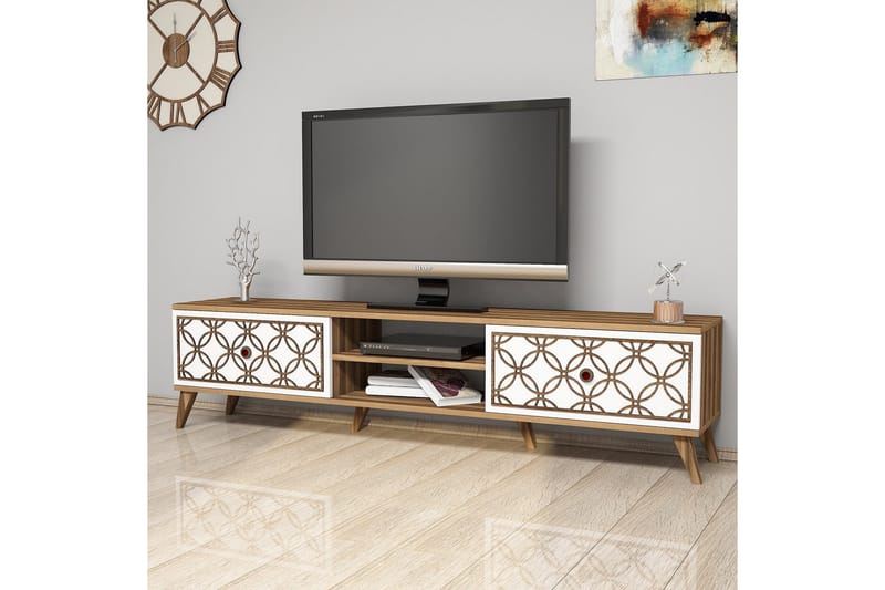Hovdane TV-Bänk 180 cm - Brun/Vit - Möbler - Vardagsrum - Tv-möbler & mediamöbler - Tv-bänkar
