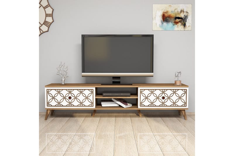Hovdane TV-Bänk 180 cm - Brun/Vit - Möbler - Vardagsrum - Tv-möbler & mediamöbler - Tv-bänkar