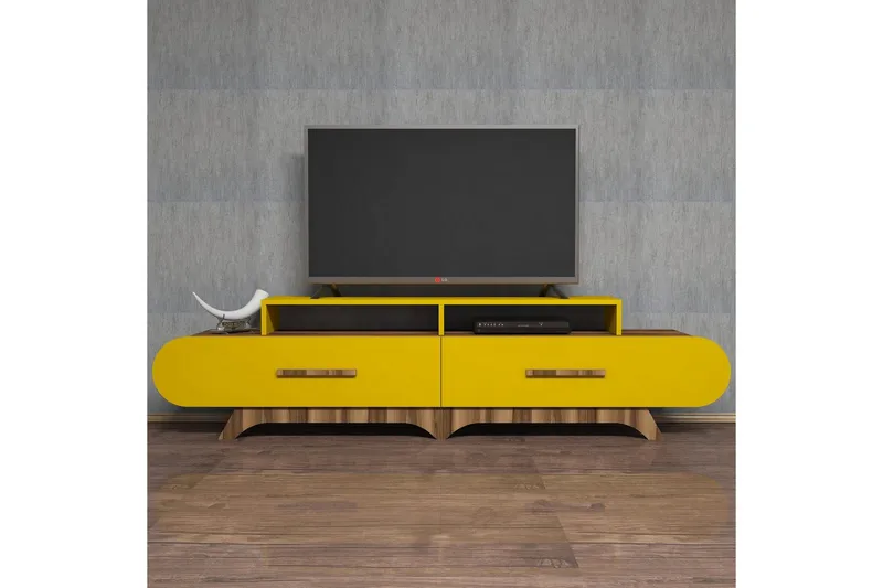 Hovdane TV-Bänk 205 cm - Brun/Gul - Möbler - Vardagsrum - Tv-möbler & mediamöbler - Tv-bänkar