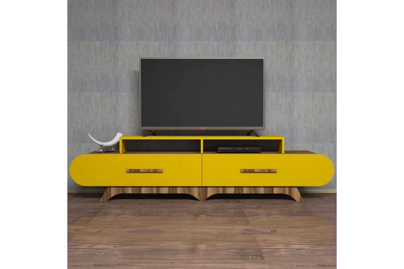 Hovdane TV-Bänk 205 cm - Brun/Gul - Möbler - Vardagsrum - Tv-möbler & mediamöbler - Tv-bänkar