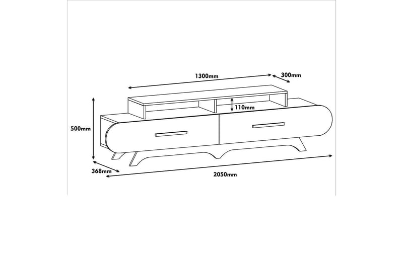 Hovdane TV-Bänk 205 cm - Brun/Gul - Möbler - Vardagsrum - Tv-möbler & mediamöbler - Tv-bänkar