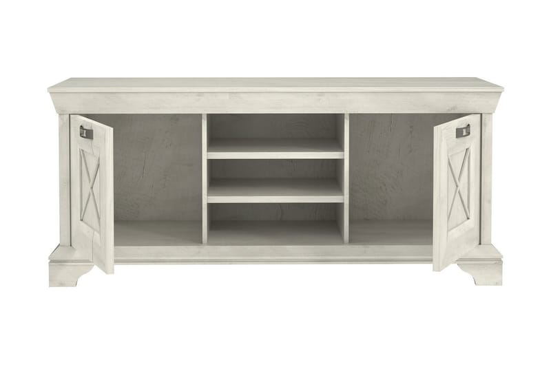 Hurlston Golvstående TV-bänk 147 cm med Förvaring i Målat Trä - Vit - Möbler - Vardagsrum - Tv-möbler & mediamöbler - Tv-bänkar