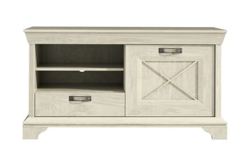 Hurlston TV-Bänk 123 cm med Förvaring i Målat Trä - Beige - Möbler - Vardagsrum - Tv-möbler & mediamöbler - Tv-bänkar